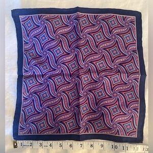 Michelsons est. 1937- 100% Silk Scarf 13X13, Blue Multi